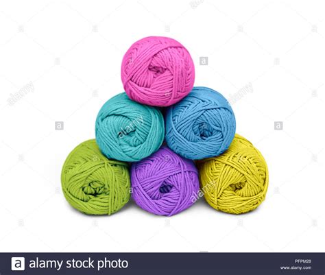 Balls Of Wool Bright Colours Stock Photo Alamy