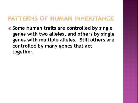 Ppt Chapter 6 Section 1 Human Inheritance Powerpoint Presentation