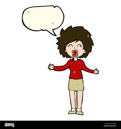 Cartoon Loud Woman With Speech Bubble Stock Vector Image Art Alamy