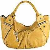Yellow Fossil Leather Handbag Images