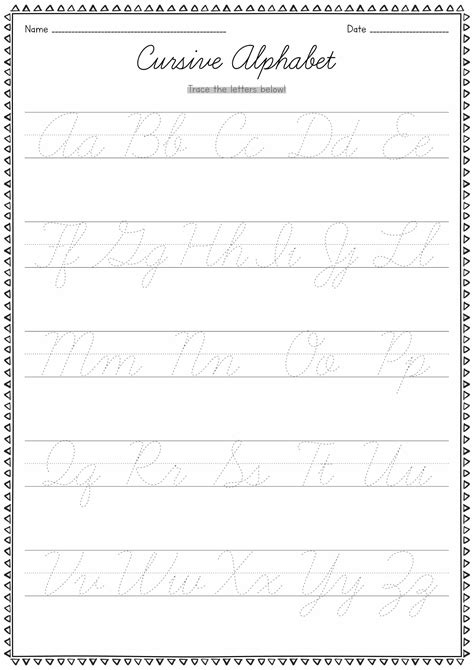 Cursive Alphabet Practice Pages Cursive Writing Handwriting Sheets