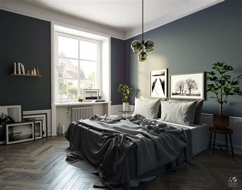 Purity of lines, shapes, colors, flooring. Scandinavian Bedroom on Behance