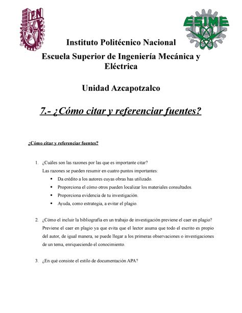 Como citar y referenciar en formato APA - Instituto Politécnico