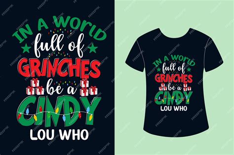 Premium Vector Christmas Typography Tshirt Design In A World Full Of