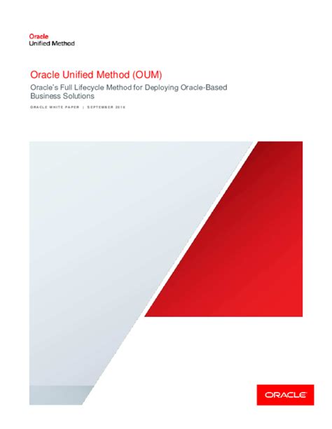 (PDF) Oracle Unified Method (OUM) Oracle's Full Lifecycle Method for Deploying Oracle-Based ...