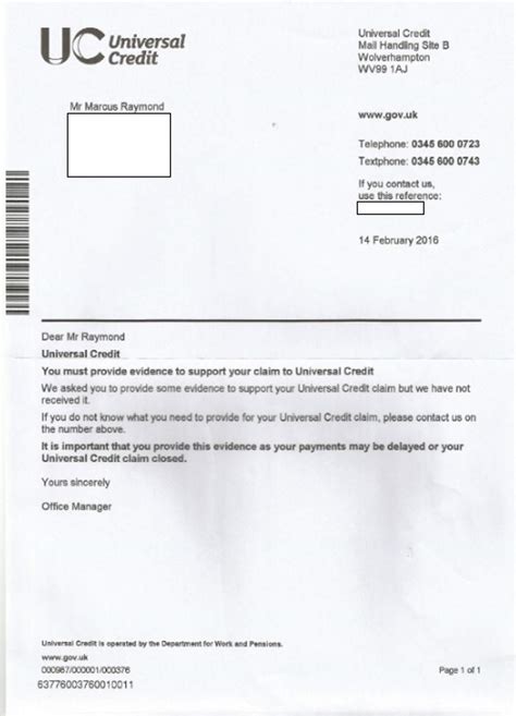 Dwp Letters Telling People To Call The Universal Credit Helpline Are