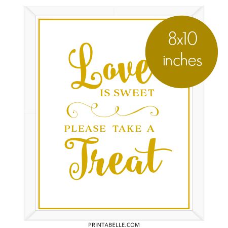 Download Love is Sweet, Take a Treat Printable Sign | Printabelle