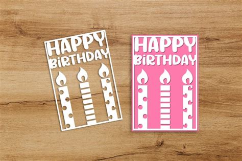 Happy Birthday Paper Cut Card Svg Bundle Happy Birthday Card Etsy