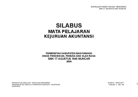 Silabus Akuntansi Pemerintahan Smk Kelas Xii Doc