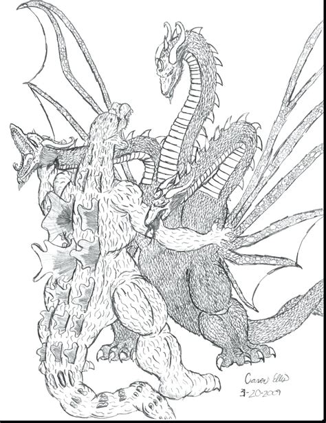 Space Godzilla Coloring Pages at GetDrawings | Free download