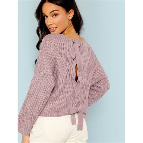 knitted criss cross back detail sweater detailed sweater sweaters clothes