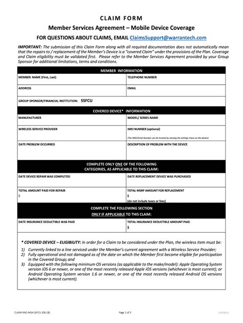 Mobile Device Claim 2018 2024 Form Fill Out And Sign Printable Pdf