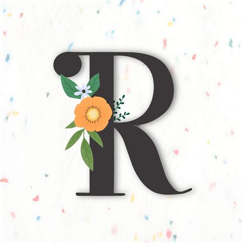 Download Download premium vector of Elegant floral letter R vector 1200809 | Floral letters, Lettering ...