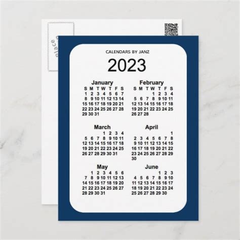 2023 Police Box Blue 6 Month Mini Calendar By Janz Postcard Zazzle