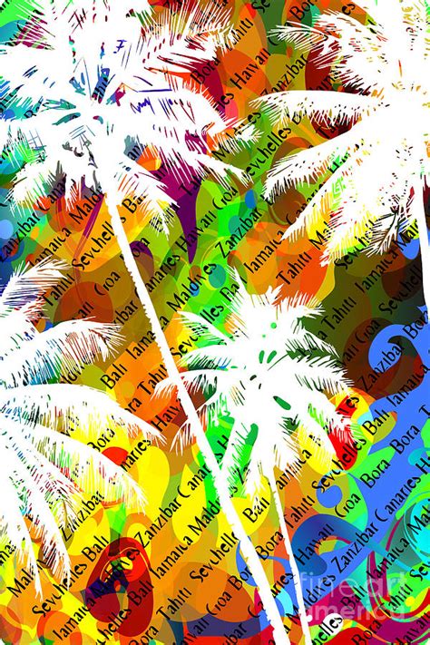 Multicolor Abstract Tropical Background Digital Art By Yulianas Fine