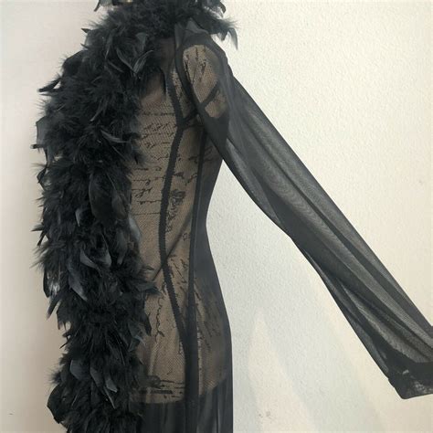 Vintage Old Hollywood Glamour Feather Robe Boudoir Long Sleeve Etsy