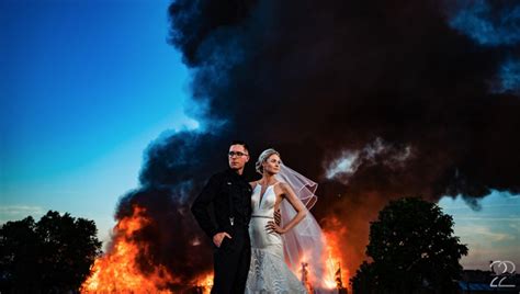 Maybe you would like to learn more about one of these? Photographer Shoots Bride and Groom's Wedding Pictures With a Burning Building as a Backdrop ...