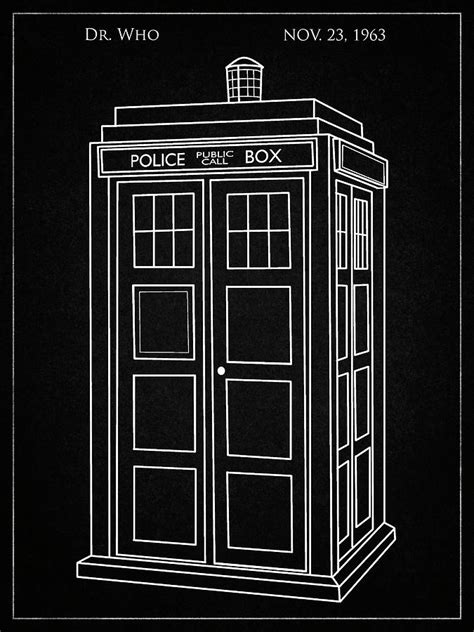 Pp189 Vintage Black Doctor Who Tardis Poster Digital Art By Cole