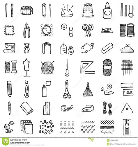 Hand Made Icons Set Stock Vector Illustration Of Hank 103404285