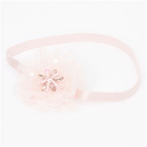 Claires Club Pink Tulle Flower Headband Claires Us