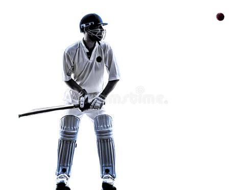 Silhouette De Batteur De Joueur De Cricket Image Stock Image Du