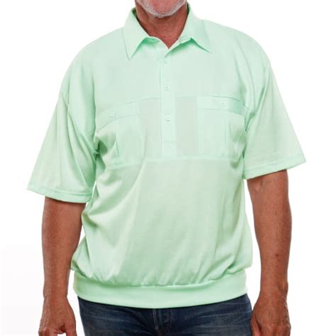 Palmland Classic 2 Pocket Solid Banded Bottom Polo Shirt Sizes Medium
