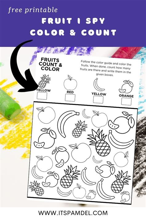 Free Printable Fruit I Spy Count And Color Activity Page
