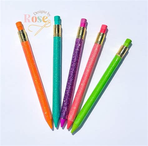 Glitter Pencil Set Pencils For Teachers Back To School Etsy