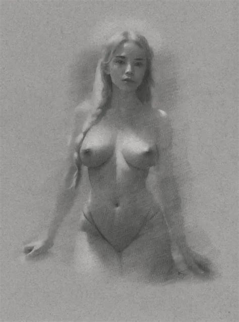 FEMALE NUDE DRAWING ORIGINAL Fine Art Charcoal Naked Woman Lady Model