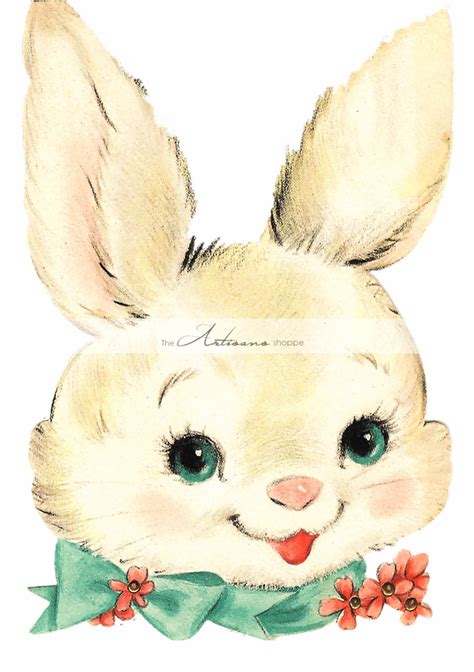 Vintage Sweet Easter Bunny Digital Download Printable