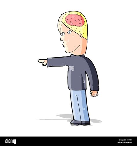 Cartoon Clever Man Pointing Stock Vector Image And Art Alamy