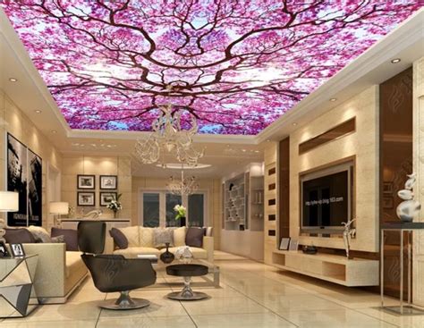 Walpaper For Room 3d Ceiling Sky Tree Photo Wall Paper Mural 3d