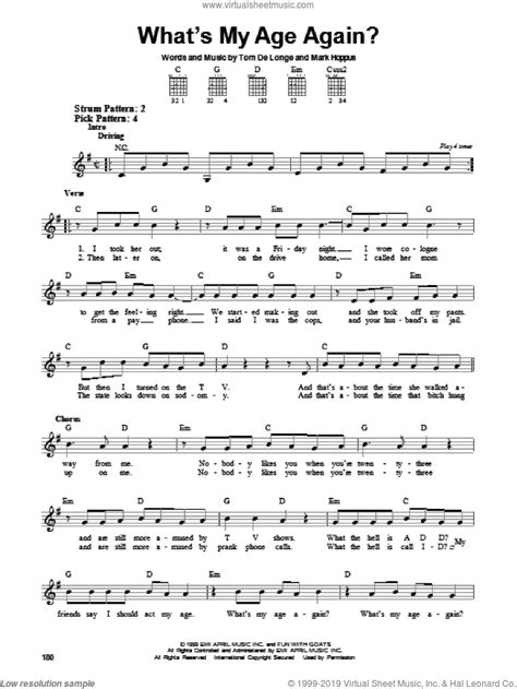 What S My Age Again Sheet Music For Guitar Solo Chords PDF