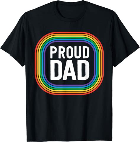 Proud Dad With Pride Father Gay Pride Stuff Lgbt Rainbow Camiseta Amazon Es Moda
