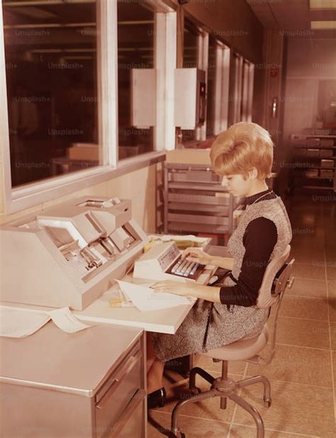 United States Circa 1970s Woman Seated At Keyboard Photo Indoors