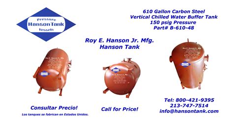 B61048 610 Gallon Buffer Tank Hanson Chilled Water Tanks