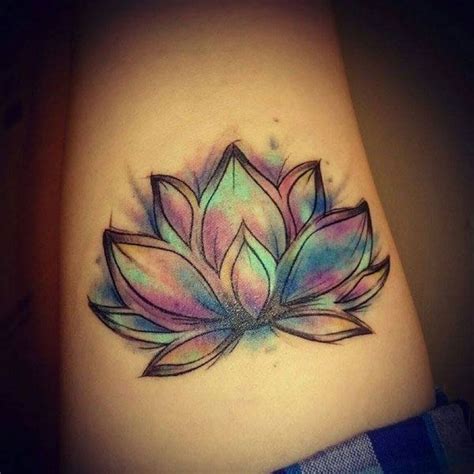 Simple Lotus Flower Tattoo Watercolor