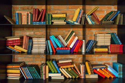 Bookshelves With Books In The Library Editorial Stock Image Image Of