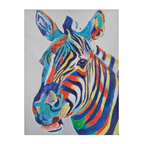 Colorful Zebra Canvas Art Zebra Canvas Art Zebra Canvas Canvas Art