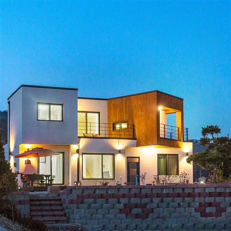 예쁜야경 전원주택 구경하기 집 스타일 콘크리트 집 집 디자인