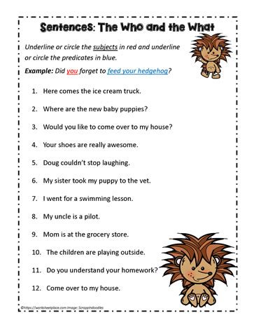 Subjects And Predicates Worksheet Answers 7872 Hot Sex Picture