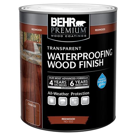 Behr 1 Gal Redwood Oil Latex Stain 00901 The Home Depot