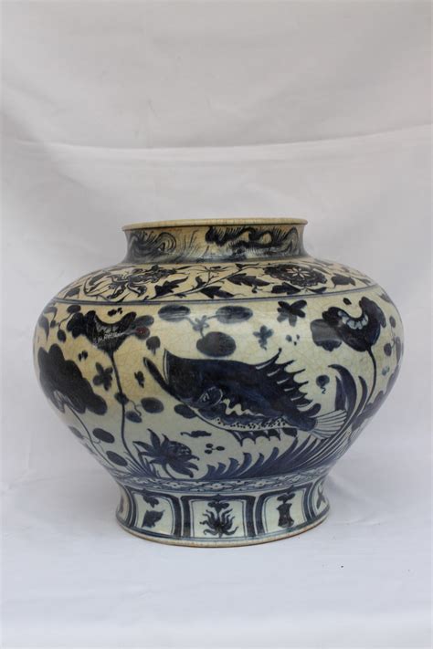 Early Ming Dynasty Vase Chinese Antiques Blue And White Etsy