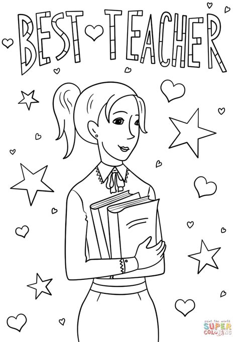 Teacher Coloring Pages Colorings School Print Sketch Coloring Page