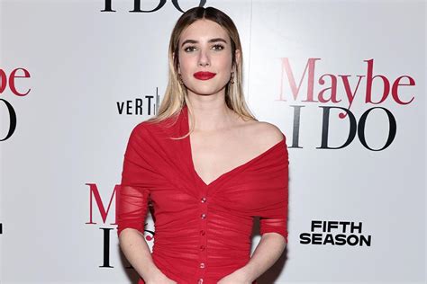 Emma Roberts Pops In Scarlet Dress With Red Hot Heels At ‘maybe I Do