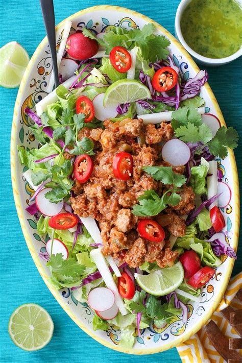 Healthy taco salad recipe with ground turkey. Turkey Taco salad (With images) | Ground turkey recipes ...
