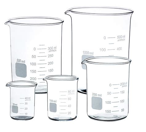 Set Of 5 Borosilicate Measuring Lab Glass Beakers 5 10 25 50 100ml Laboratory Ebay