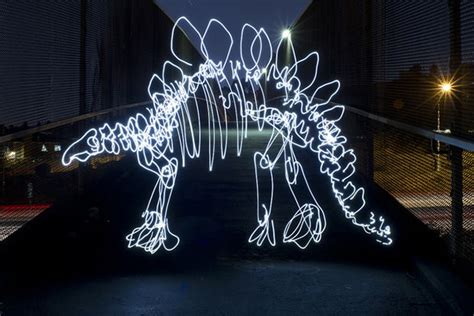 Amazing Light Painted Dinosaur Photos