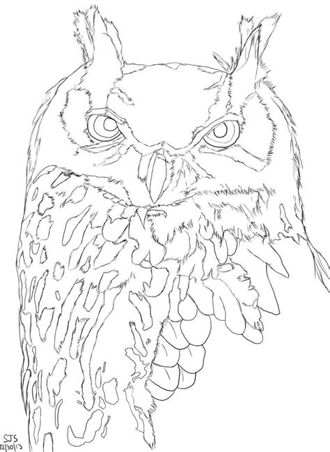 Eurasian Eagle Owl Lineart By Artfromtheheart92 On Deviantart