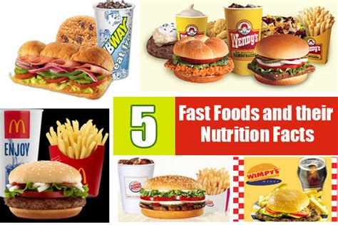 Top 5 Fast Foods And Their Nutrition Facts ~ Best Health Digest